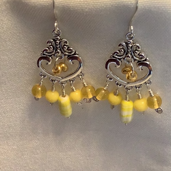 Yellow Beaded Earrings❗️ON SALE ❗️ - Picture 3 of 3